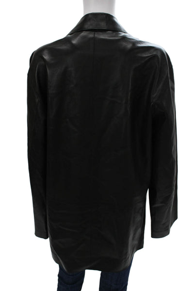 NOI Firenze Mens Leather Black Buttoned Jacket Size L