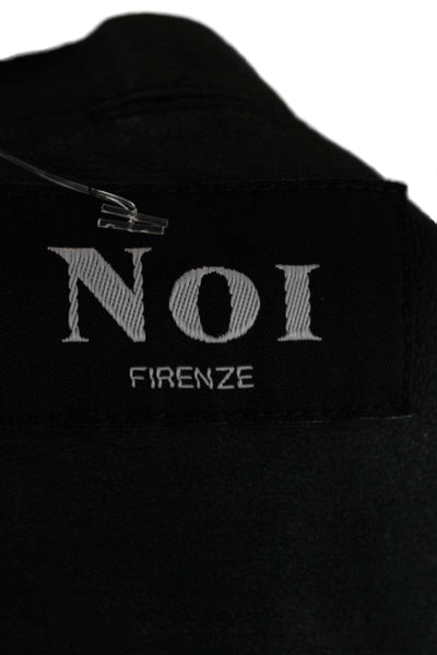 NOI Firenze Mens Leather Black Buttoned Jacket Size L