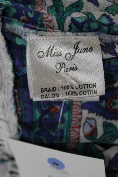 Miss June Women Maxi Floral V-Neck Tie Waist Viscose Dress Short Sleeve Size S
