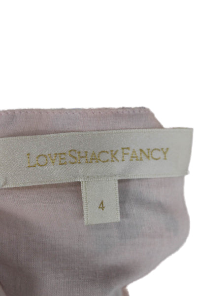 Love Shack Fancy Womens Pink Floral Maxi Dress Sleeveless Square Neck Size 4