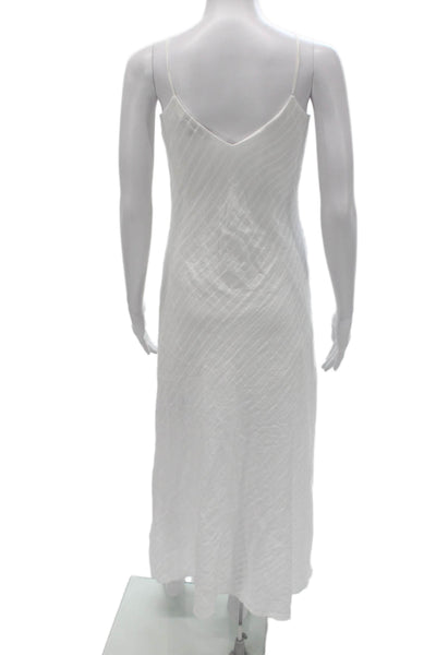 Generation Love Women White Bohemian Maxi Dress Sleeveless V-Neck Cotton Size S