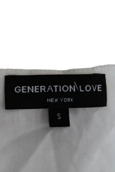 Generation Love Women White Bohemian Maxi Dress Sleeveless V-Neck Cotton Size S