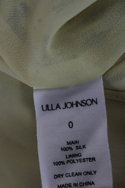 Ulla Johnson Women Sundress Yellow Silk Floral Sweetheart Midi Size 0