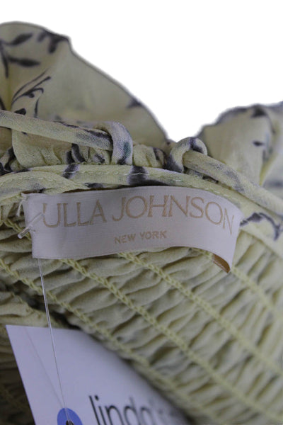 Ulla Johnson Women Sundress Yellow Silk Floral Sweetheart Midi Size 0