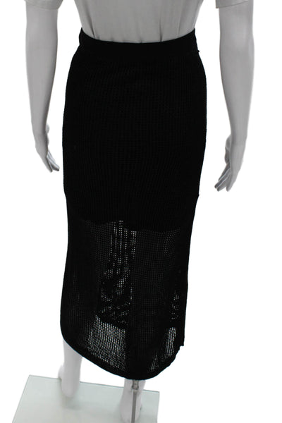 Miou Muse Womens Maxi Skirt Black Viscose Drawstring Size S