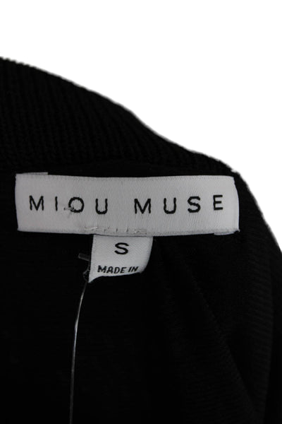Miou Muse Womens Maxi Skirt Black Viscose Drawstring Size S