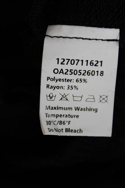 Commense Women Black Striped Polyester Drawstring Track Pants Size XS