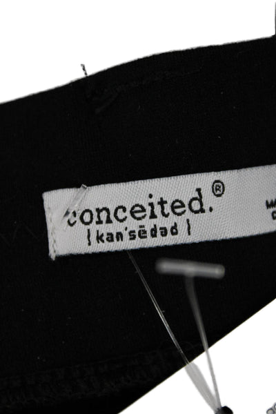 Conceited Women Dress Pants Black Rayon Pull On Solid Size S