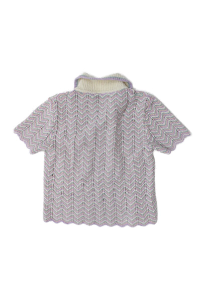 Zimmermann Childrens Girls Polo Sweater Shorts Set Lavender Blue Size 6