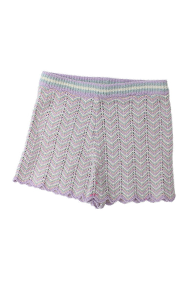 Zimmermann Childrens Girls Polo Sweater Shorts Set Lavender Blue Size 6