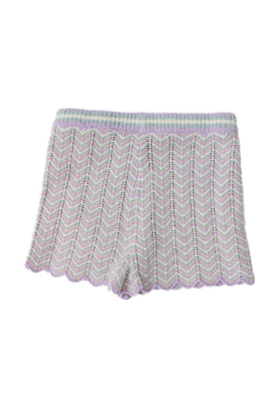 Zimmermann Childrens Girls Polo Sweater Shorts Set Lavender Blue Size 6