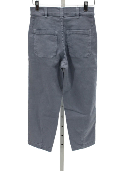 ELEVENTY Women Chino Pants Gray Cotton High Rise 24 Inseam Size 00