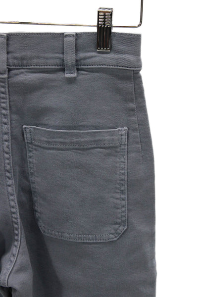 ELEVENTY Women Chino Pants Gray Cotton High Rise 24 Inseam Size 00