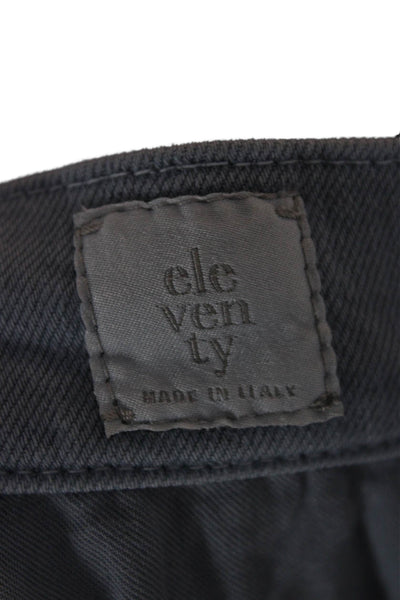 ELEVENTY Women Chino Pants Gray Cotton High Rise 24 Inseam Size 00