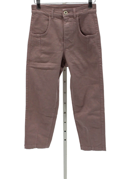 ELEVENTY Womens Cargo Pants Purple Cotton High Rise Button Size 00
