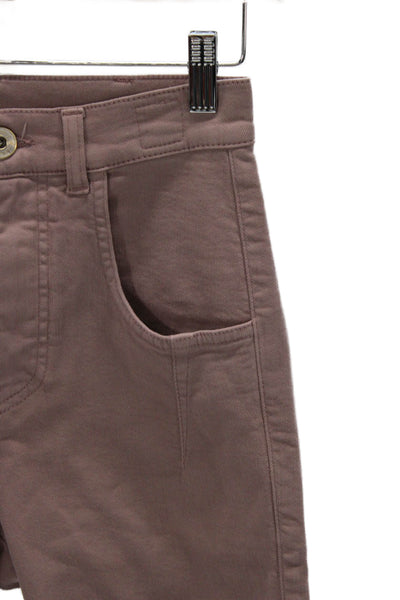 ELEVENTY Womens Cargo Pants Purple Cotton High Rise Button Size 00