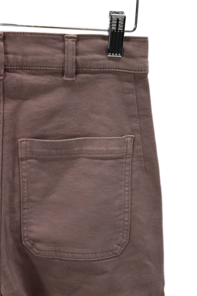 ELEVENTY Womens Cargo Pants Purple Cotton High Rise Button Size 00
