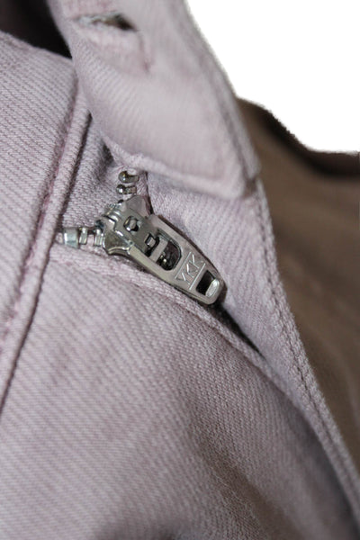 ELEVENTY Womens Cargo Pants Purple Cotton High Rise Button Size 00