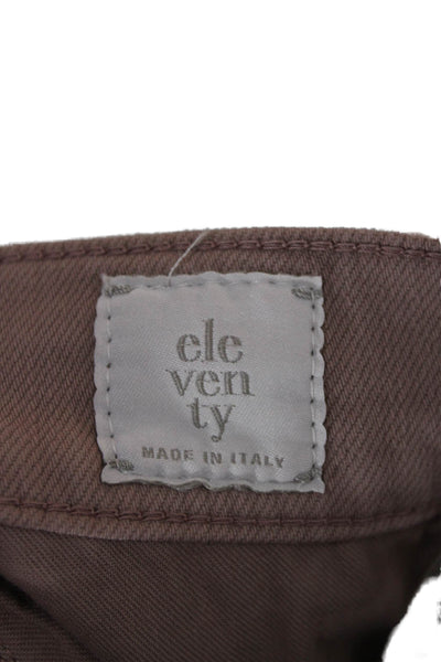 ELEVENTY Womens Cargo Pants Purple Cotton High Rise Button Size 00