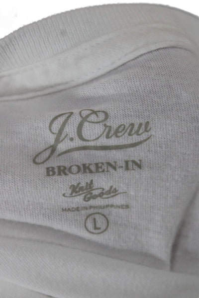 J Crew Mens T-Shirt White 100% Cotton Crew Neck Short Sleeve Size L