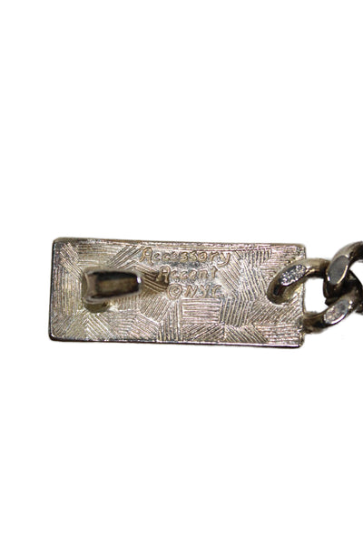 Accessory Accent Womens Vintage Silver Tone Curb Chain Belt 31"