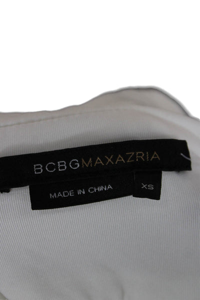 BCBGMAXAZRIA Womens Ivory Maxi Dress V-Neck Sleeveless Size XS
