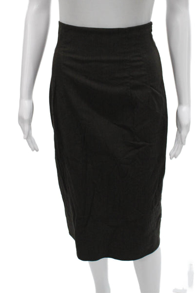 Beauty Mark Women Straight Pencil Black Striped Knee-Length Skirt Size 6