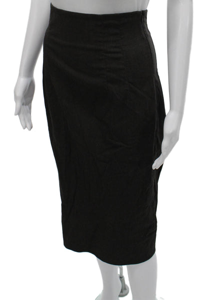 Beauty Mark Women Straight Pencil Black Striped Knee-Length Skirt Size 6