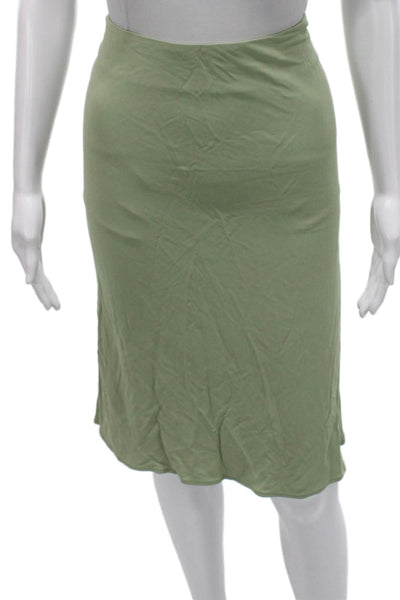 Yigal Azrouel Women A-Line Skirt Green Rayon Zip Knee Length Size 3