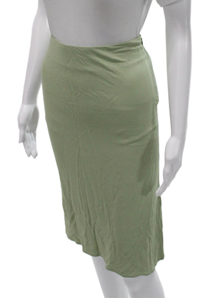 Yigal Azrouel Women A-Line Skirt Green Rayon Zip Knee Length Size 3