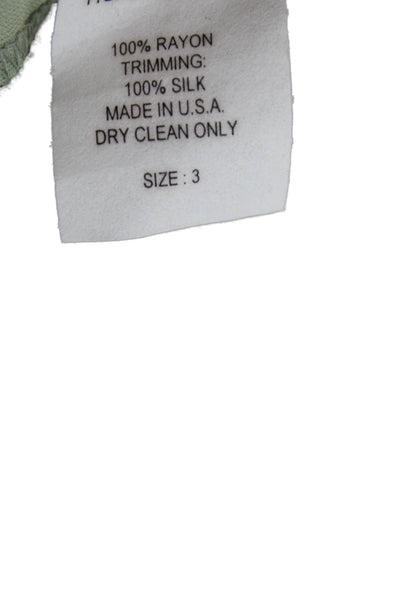 Yigal Azrouel Women A-Line Skirt Green Rayon Zip Knee Length Size 3