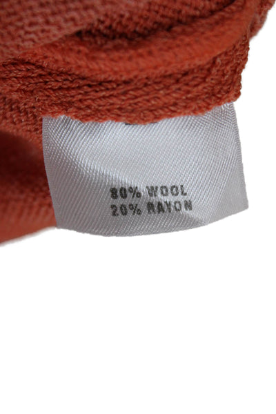 St. John Sport Womens Basic Tank Scoop Neck Sleeveless Orange Wool Size S