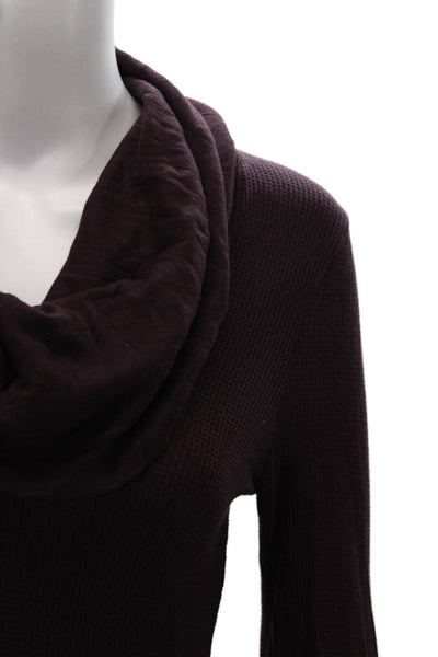 Splendid Womens Purple Cotton Cowl Neck Tunic Long Sleeve Pullover Size S