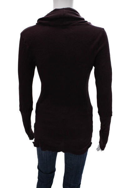 Splendid Womens Purple Cotton Cowl Neck Tunic Long Sleeve Pullover Size S