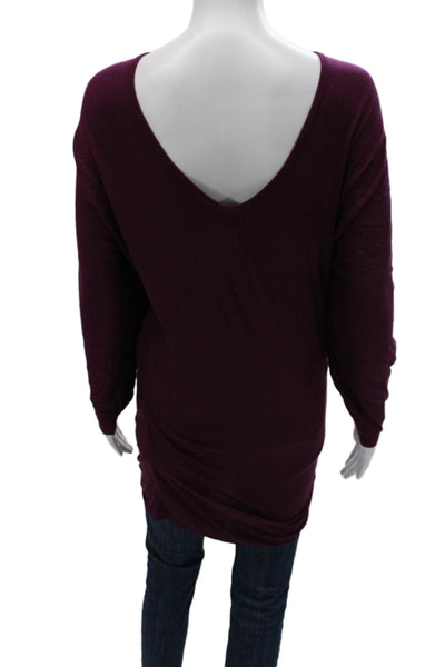 Rachel Pally Womens Tunic Purple V-Neck Modal 3/4 Sleeve Size S