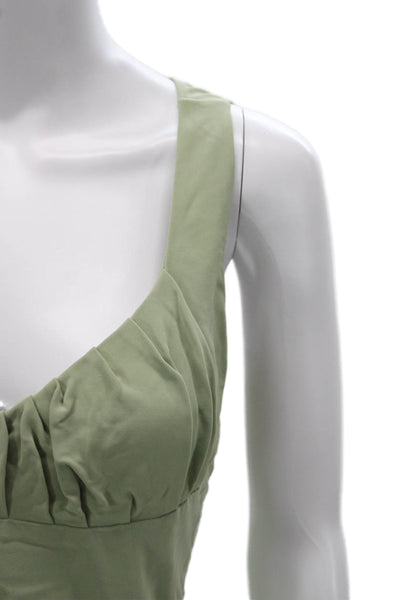 Yigal Azrouel Women Basic Tank Green Rayon V-Neck Sleeveless Size 2