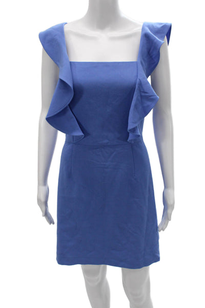 French Connection Womens Mini Square Neck Blue Dress Sleeveless Size 12