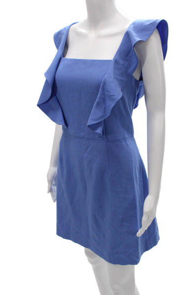 French Connection Womens Mini Square Neck Blue Dress Sleeveless Size 12