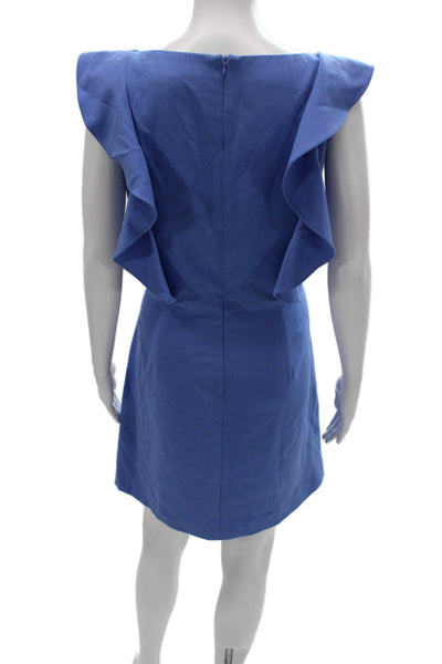 French Connection Womens Mini Square Neck Blue Dress Sleeveless Size 12