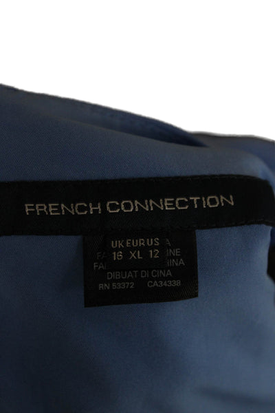 French Connection Womens Mini Square Neck Blue Dress Sleeveless Size 12
