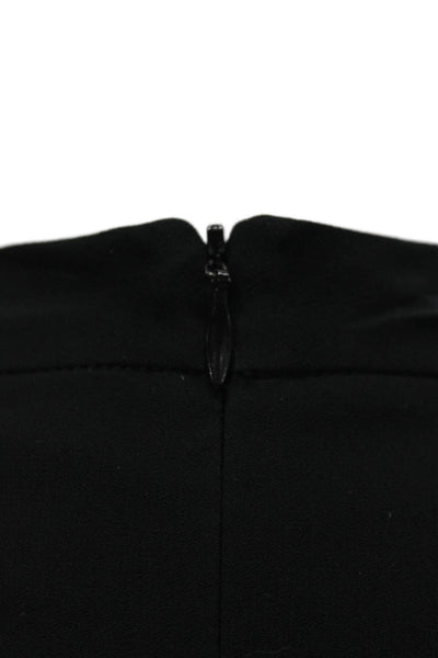 M.M. Lafleur Women Sheath Dress Black Mock Neck Short Sleeve Knee Length Size 2