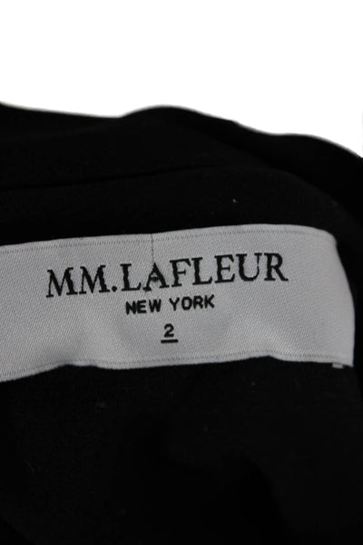 M.M. Lafleur Women Sheath Dress Black Mock Neck Short Sleeve Knee Length Size 2