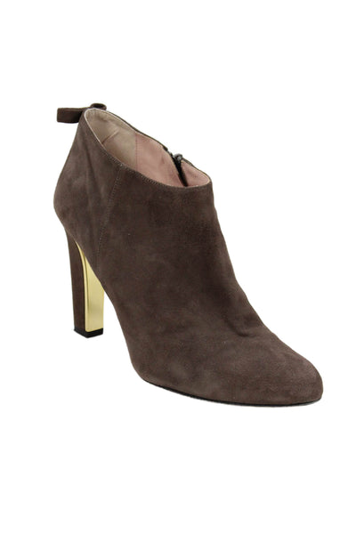 Kate Spade New York Womens Suede Netta Ankle Boots Brown Size 10 Medium