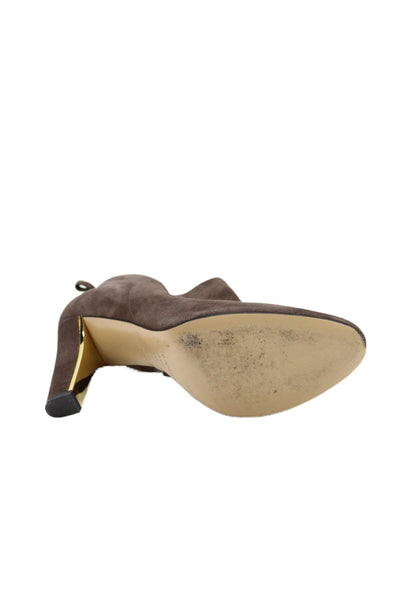Kate Spade New York Womens Suede Netta Ankle Boots Brown Size 10 Medium