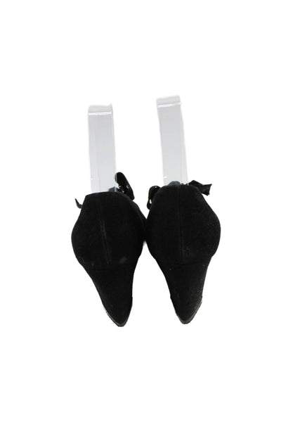 Thierry Rabotin Womens Suede Bow Detail Pump Heels Black Size 7