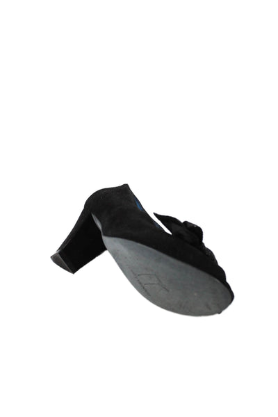 Thierry Rabotin Womens Suede Bow Detail Pump Heels Black Size 7