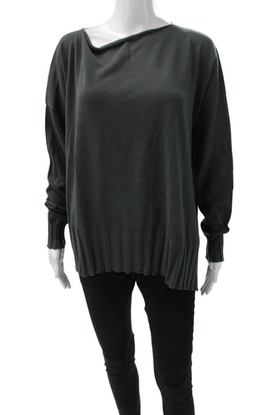 Planet by Lauren G Womens Pullover Gray Boat Neck Long Sleeve Size One Size