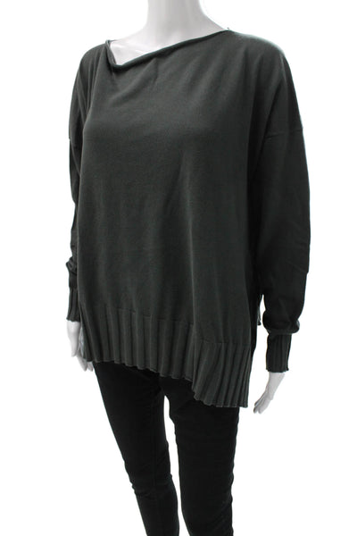 Planet by Lauren G Womens Pullover Gray Boat Neck Long Sleeve Size One Size