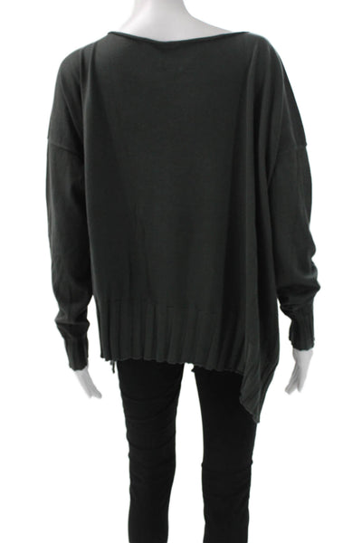 Planet by Lauren G Womens Pullover Gray Boat Neck Long Sleeve Size One Size