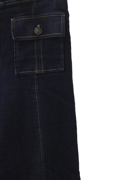 Cinq à Sept Women Wide Leg Jeans Blue Cotton Blend Mid Rise Size 4